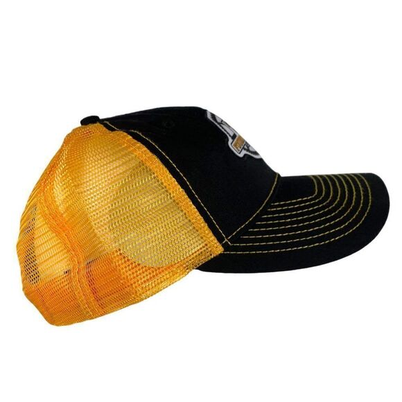 Foundry Four Distillery Snap Back Trucker Hat Black / Yellow Adjustable OS - Picture 4 of 7